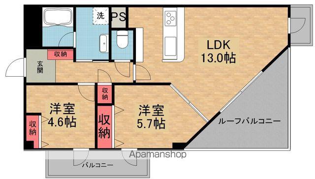 アルカーサル星田(2LDK/5階)の間取り写真