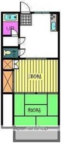 コーポ庵川 Ⅰ(2DK/2階)の間取り写真