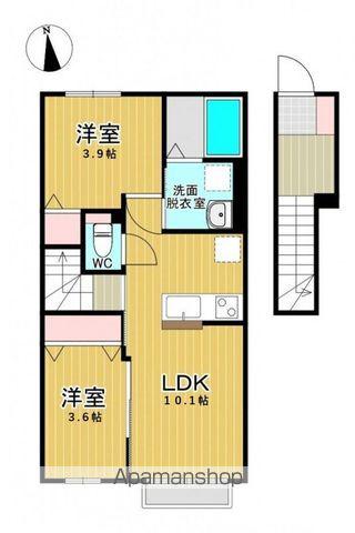 メゾンドブランシェⅢ(2LDK/2階)の間取り写真