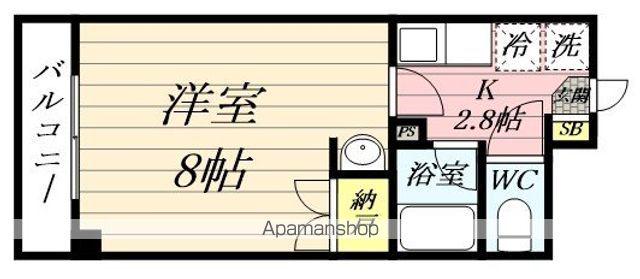 グランソール東照宮(1K/1階)の間取り写真