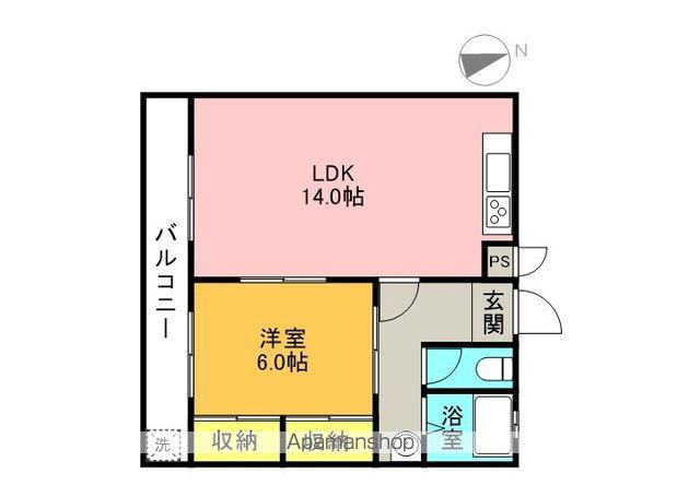 寿ハイツ(1LDK/1階)の間取り写真