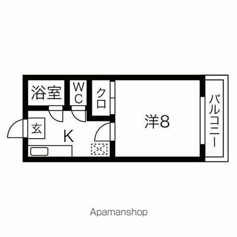 パインズフラット(1K/1階)の間取り写真