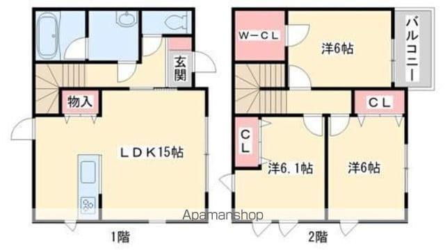 鹿児島本線 水城駅 徒歩15分 2階建 築17年(3LDK)の間取り写真