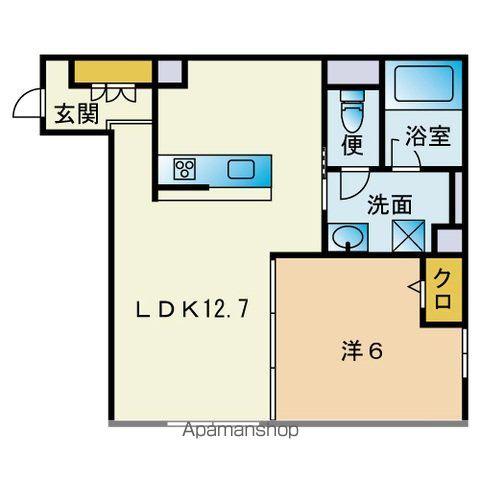 GENIUS大橋(1LDK/1階)の間取り写真