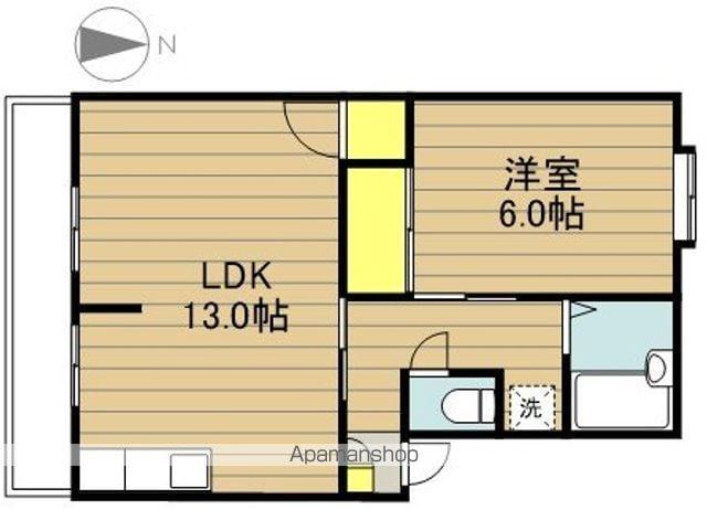 アーバンハイツB(1LDK/1階)の間取り写真