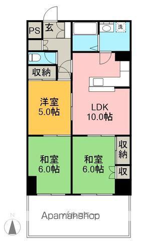 アーバンハイツ上町(3LDK/2階)の間取り写真