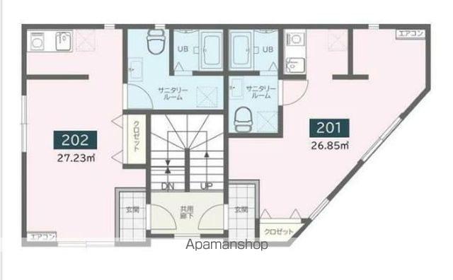 IZUMI03(ワンルーム/2階)の間取り写真