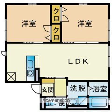 パークアベニュー横手(2LDK/2階)の間取り写真