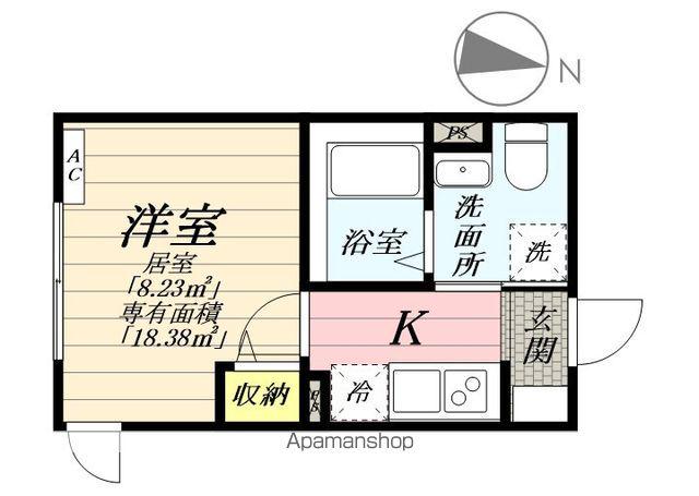 アドバンスヒルズ(1K/1階)の間取り写真