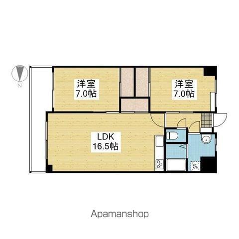 衣山大東ビル(2LDK/9階)の間取り写真