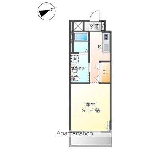 FELICHE・GARDEN(ワンルーム/2階)の間取り写真