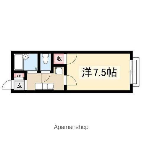 WING COURT(1K/2階)の間取り写真