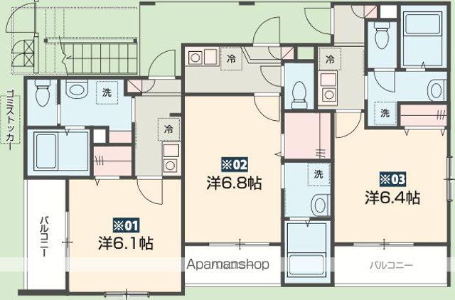 FOREST PARK HILLS(1K/2階)の間取り写真