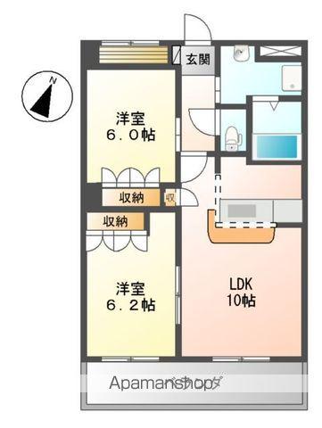 プロヴァンス(2LDK/2階)の間取り写真