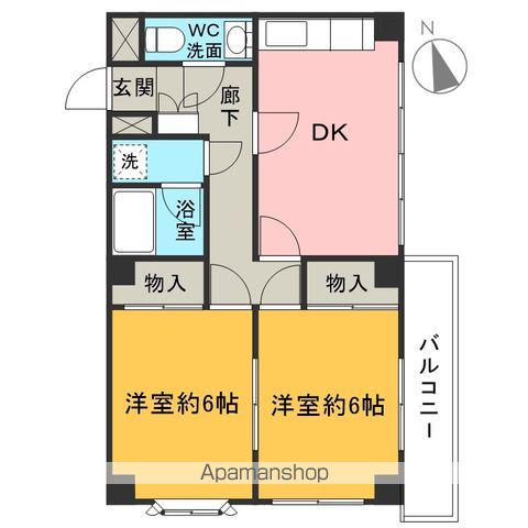 プロスペルTMKW(2DK/6階)の間取り写真