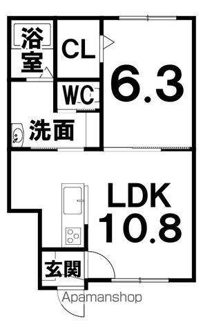 ABODE足寄(1LDK/1階)の間取り写真