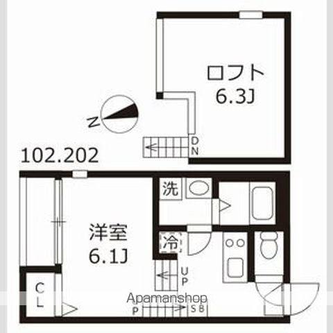 ハーモニーテラス生駒町Ⅱ(1K/1階)の間取り写真