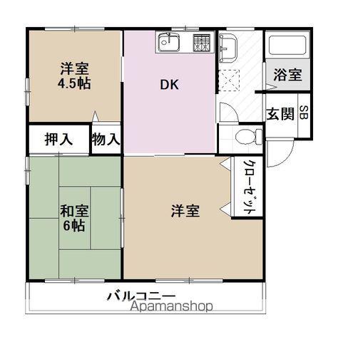 フレグランス波多見(3DK/2階)の間取り写真