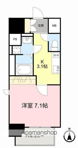 BRIGHTON イースト(1K/10階)の間取り写真