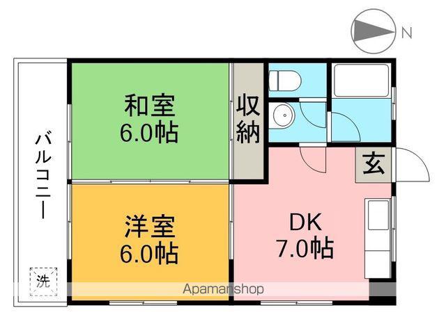 ハイツセピア(2DK/4階)の間取り写真
