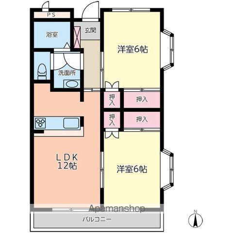 ジョイフル西藤(2LDK/3階)の間取り写真