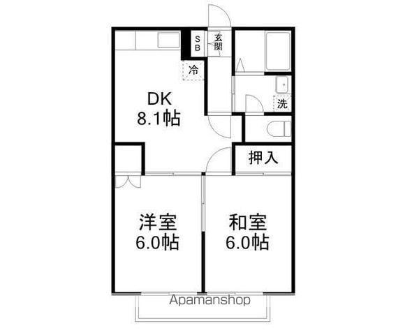 プレステージ八千代台PARTⅡ(2DK/1階)の間取り写真