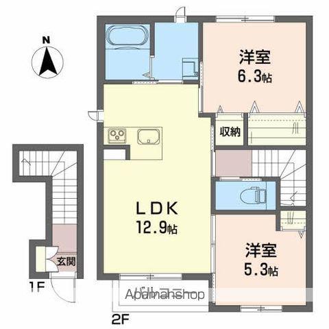 セレーナ(2LDK/2階)の間取り写真