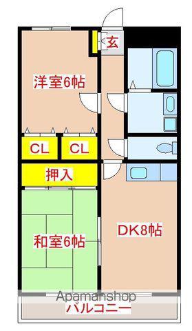スカイコート(2DK/2階)の間取り写真