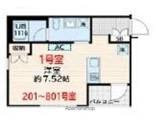 SKULD墨田緑(ワンルーム/6階)の間取り写真