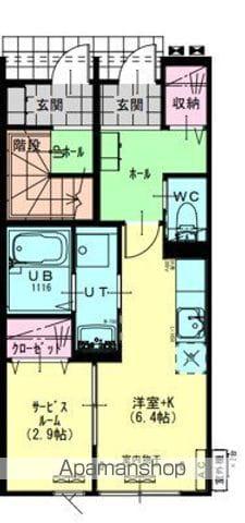 POMME(1K/1階)の間取り写真