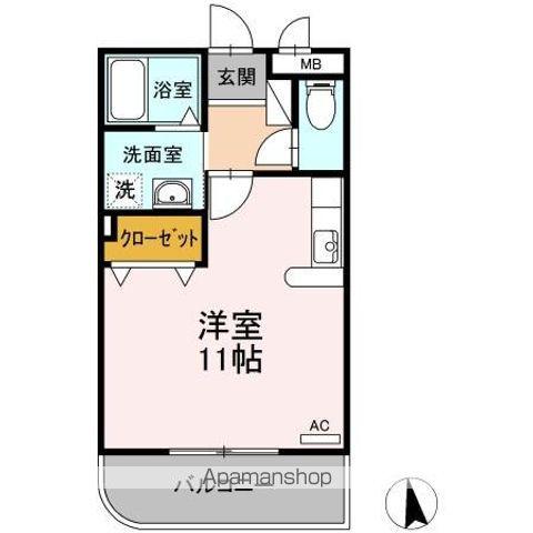 サンエントピア(ワンルーム/3階)の間取り写真