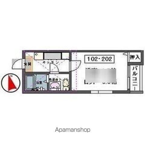 MTコーポⅡ(1K/2階)の間取り写真