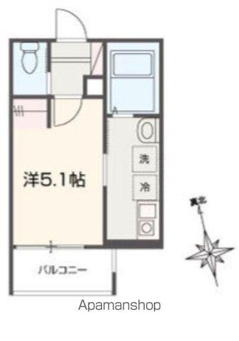 MELLAS青梅Ⅱ(1K/2階)の間取り写真