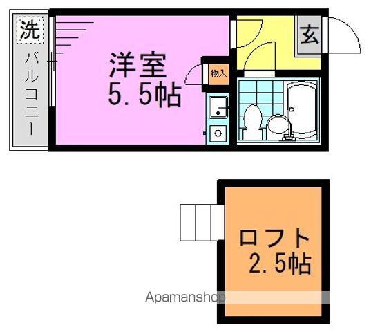 ライフピアタートル(ワンルーム/2階)の間取り写真