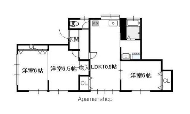 WINSHOME永楽Ⅲ(3LDK/1階)の間取り写真