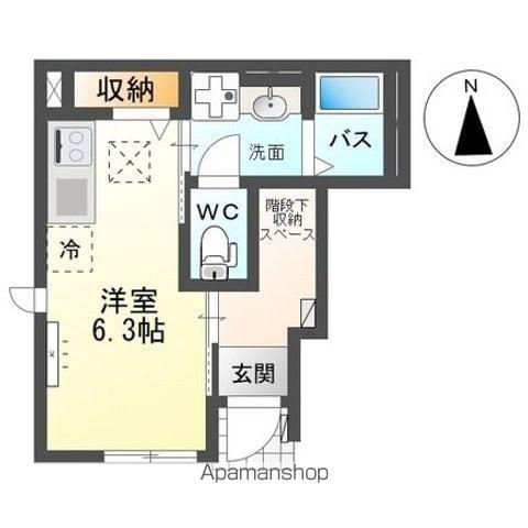 大和町1丁目アパート(ワンルーム/1階)の間取り写真