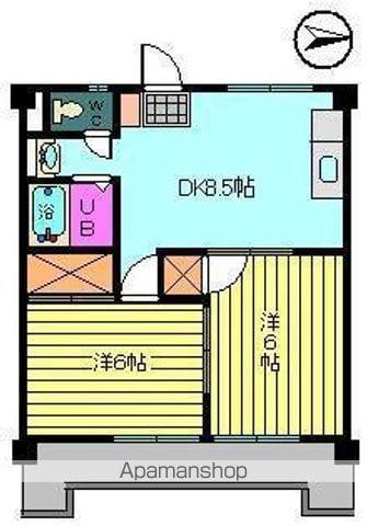 SAKURA HOUSE(2DK/3階)の間取り写真