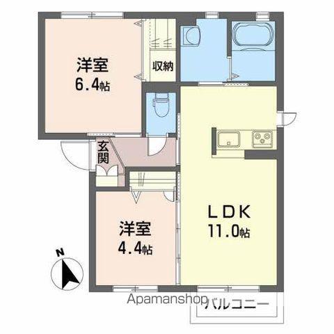 コートテラスA(2LDK/1階)の間取り写真
