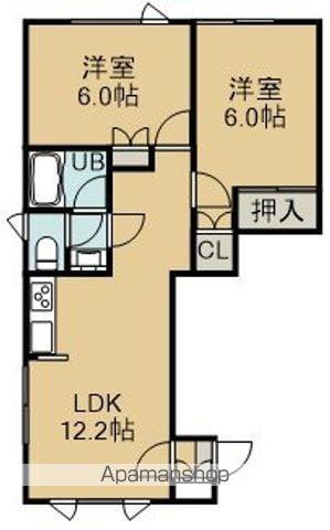 ORANGEぱれっと(2LDK/2階)の間取り写真