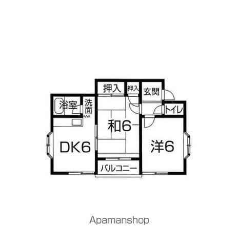 ハイム新在家(2DK/2階)の間取り写真