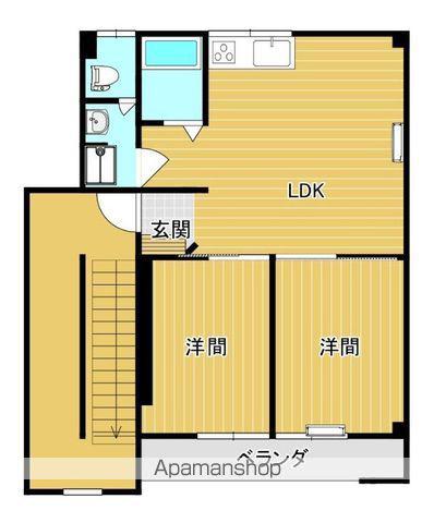辰巳館 宮浦(2LDK/2階)の間取り写真