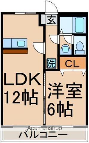 ブランシェ友田(1LDK/2階)の間取り写真
