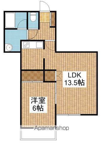 グランデハイツB(1LDK/1階)の間取り写真