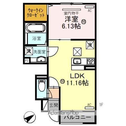 秀豊4号館(1LDK/1階)の間取り写真