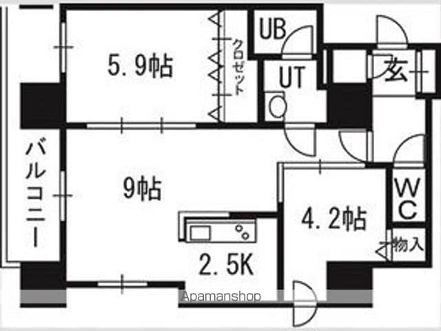 クレジデンス札幌・南4条(2LDK/11階)の間取り写真