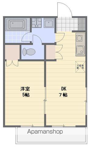PERA六実(1DK/1階)の間取り写真
