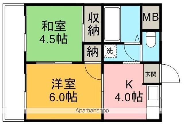 第2馬橋マンション(2K/1階)の間取り写真
