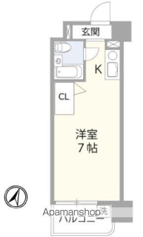 永谷ヒルプラザ六本木(1K/10階)の間取り写真