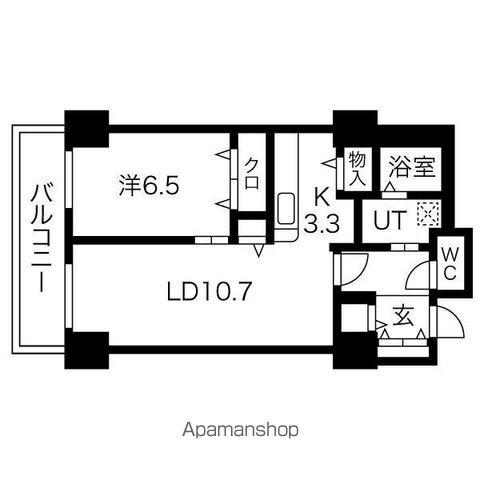 シティコート目黒2棟(1LDK/6階)の間取り写真