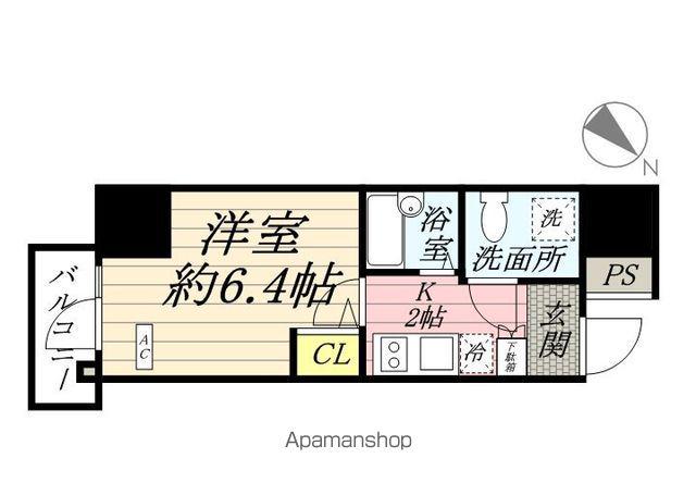 リヴシティ横浜東ベイサイド(1K/9階)の間取り写真